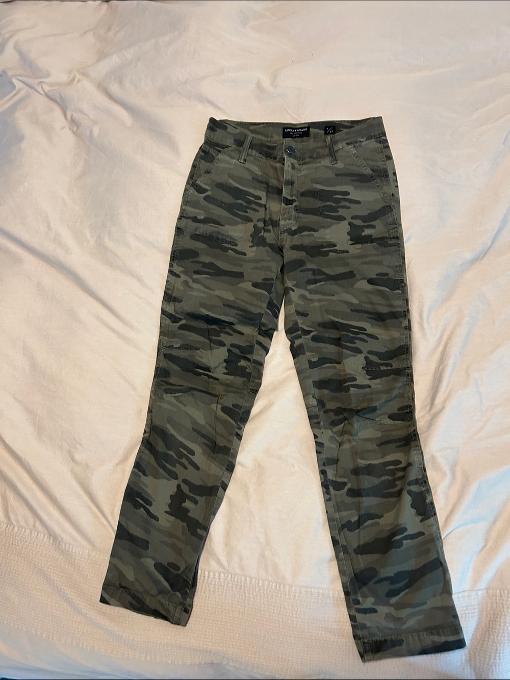 Lucky Brand Green Camouflage Ankle Pants